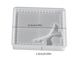 Molde silicona plato cuadrado con moño diagonal